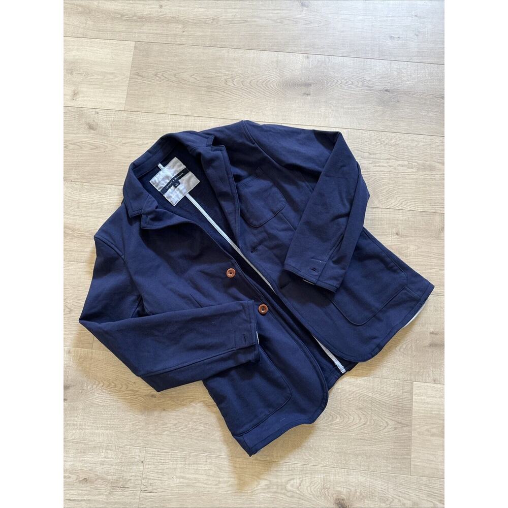 Tommy Hilfiger Women’s Medium Blue Jacket Brown Button Up With Pocket